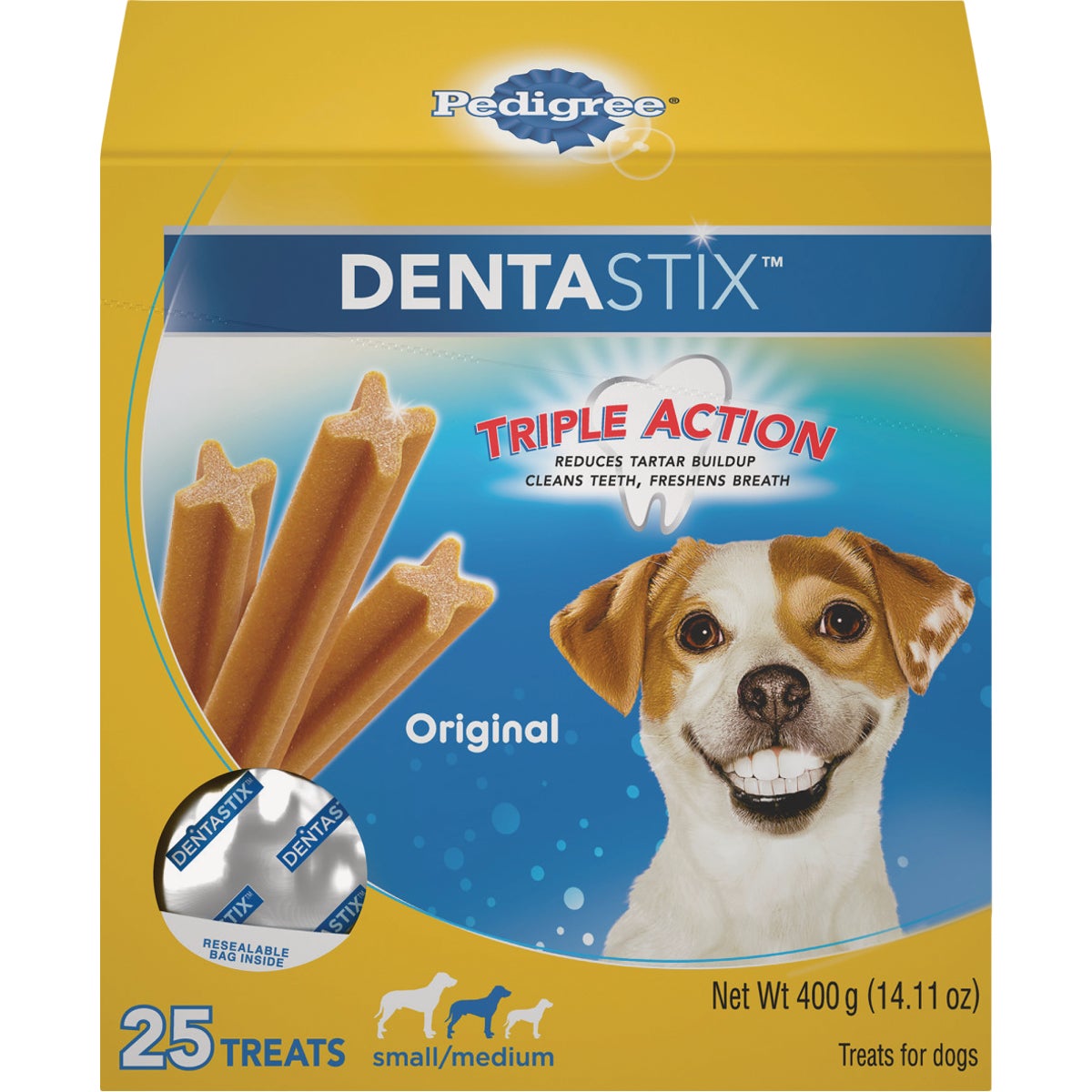 Pedigree Dentastix Small/Medium Dog Original Flavor Dental Dog Treat (25-Pack)