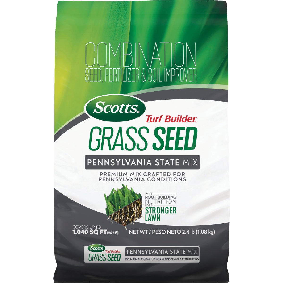 Scotts Turf Builder 2.4 Lb. 200 Sq. Ft. Pennsylvania State Mix Grass Seed, Fertilizer, and Soil Improver Combination