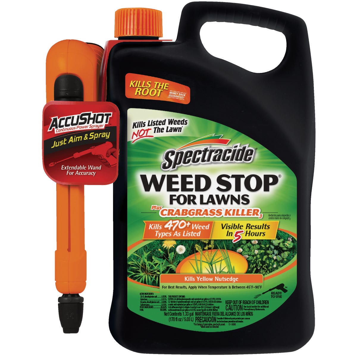 Spectracide Weed Stop For Lawns Plus Crabgrass Killer3 1.33 Gal. Ready To Use AccuShot Sprayer Weed Killer