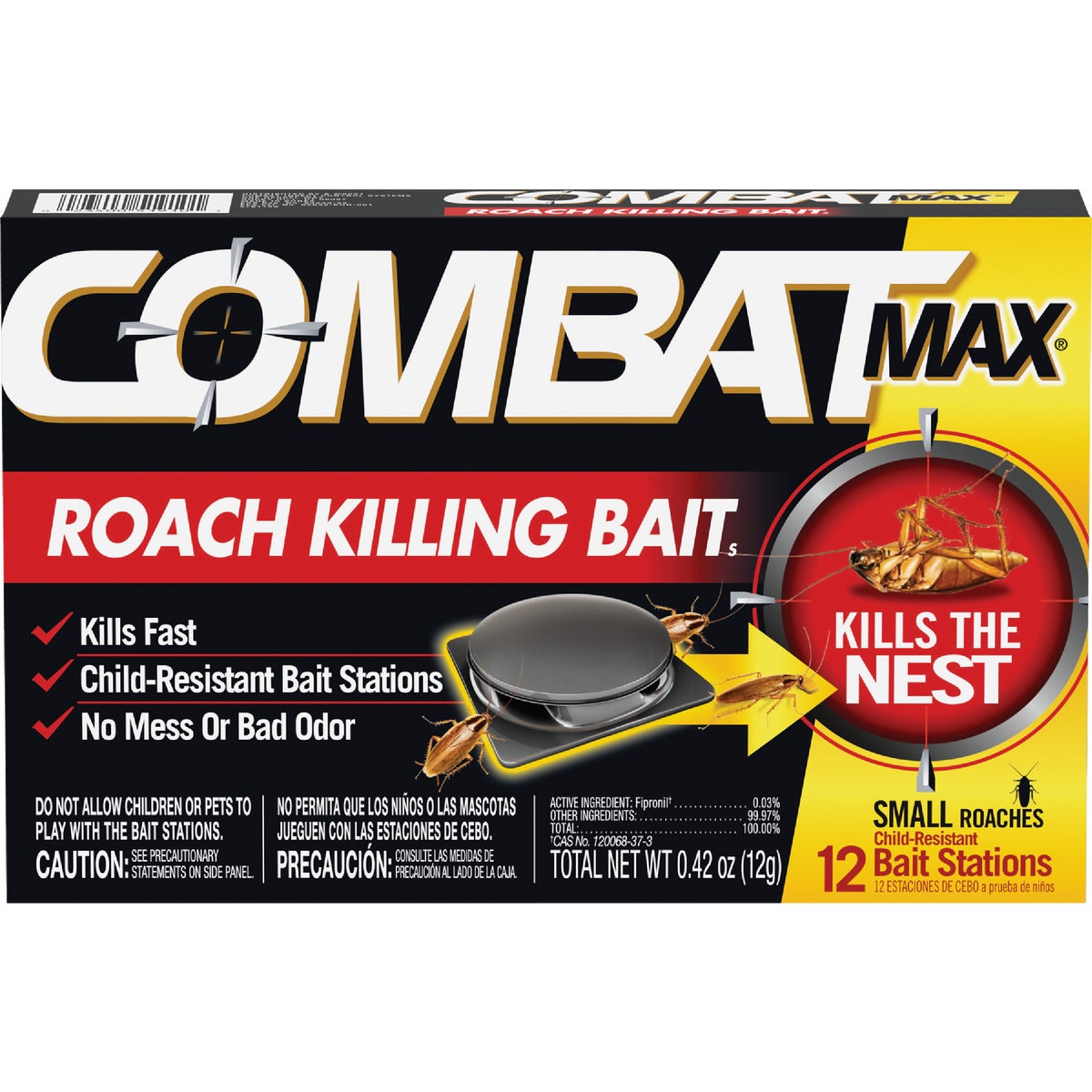 Combat Source Kill 0.42 Oz. Solid Small Roach Bait Station (12-Pack)