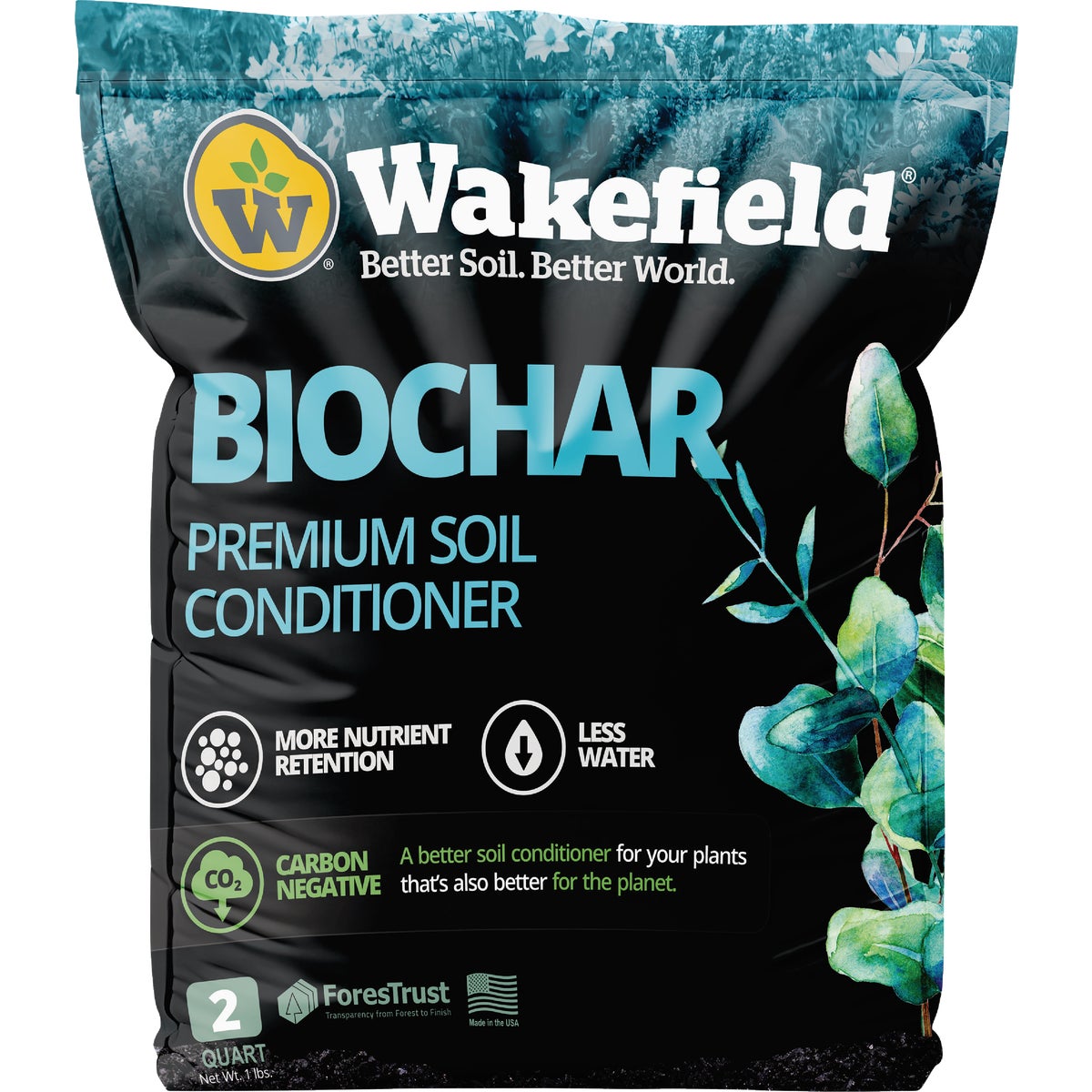 Wakefield Biochar 2 Qt. Premium Plant-Based Soil Conditioner