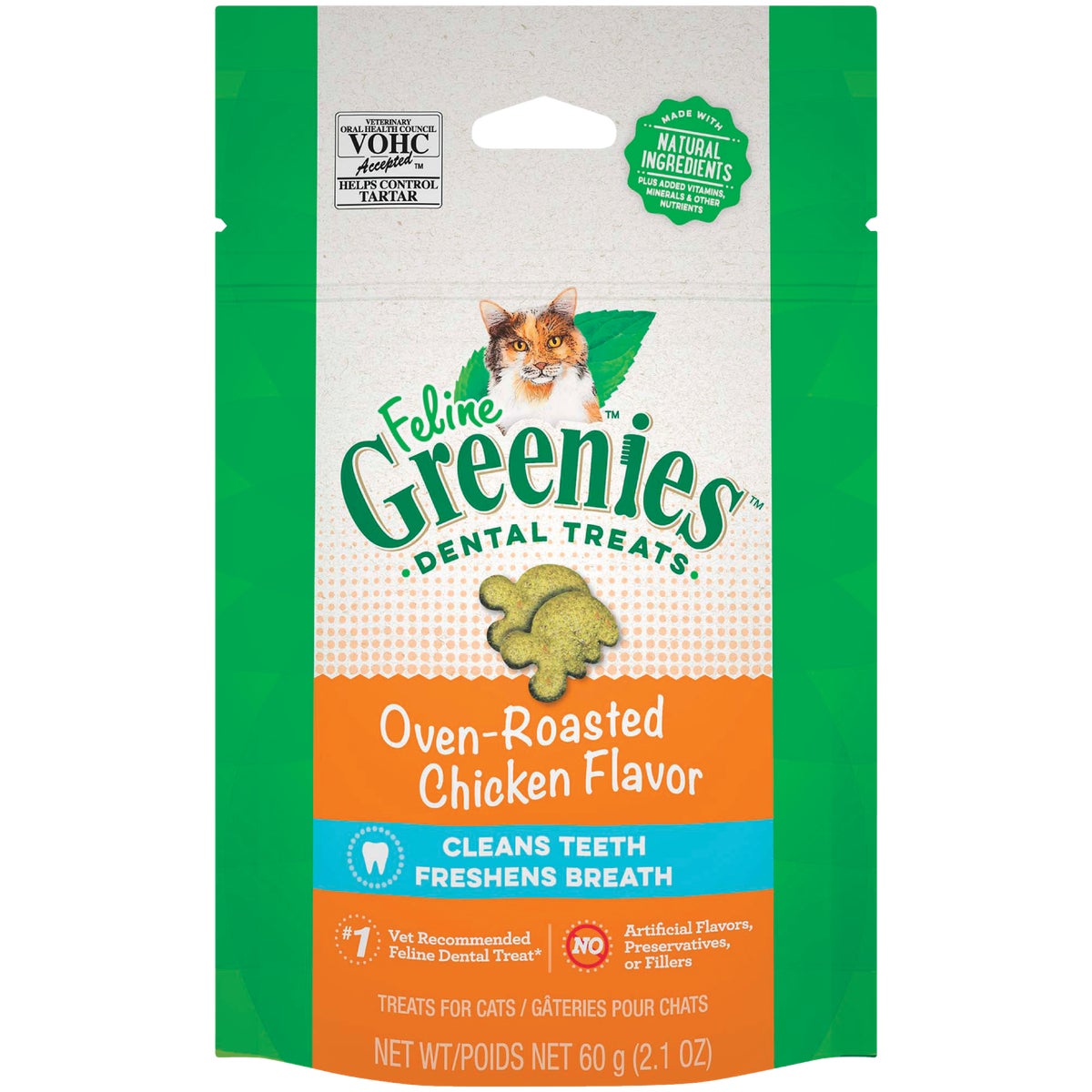 Greenies Oven-Roasted Chicken 2.1 Oz. Dental Cat Treats