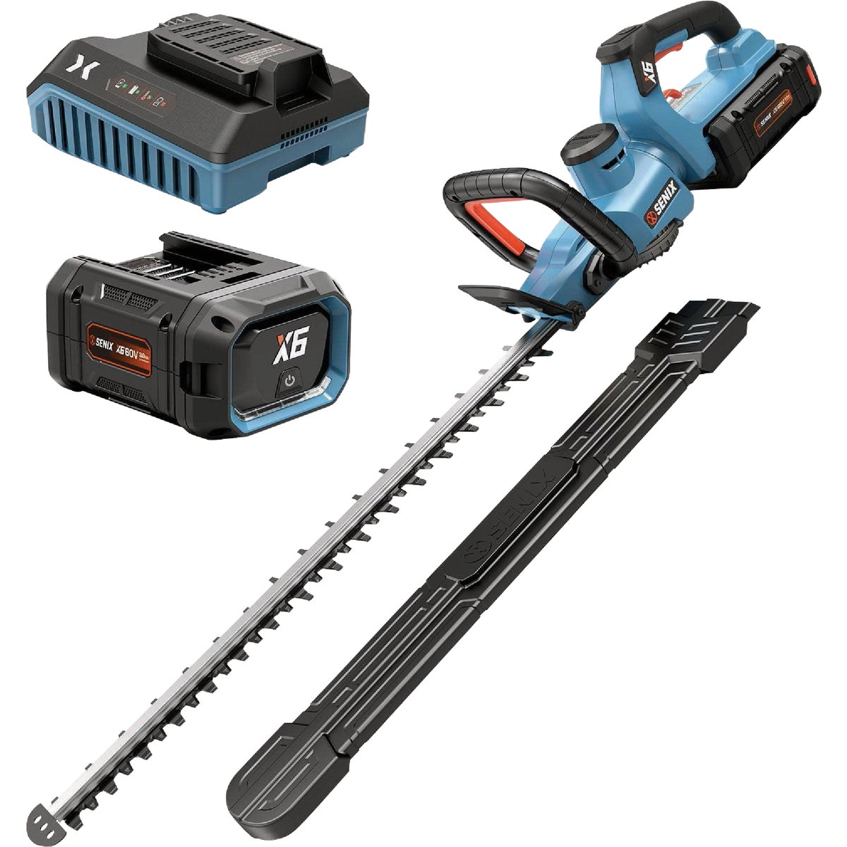 Senix X6 60V Max 26 In. Brushless Cordless Hedge Trimmer Kit with 3.0 Ah Battery & Charger