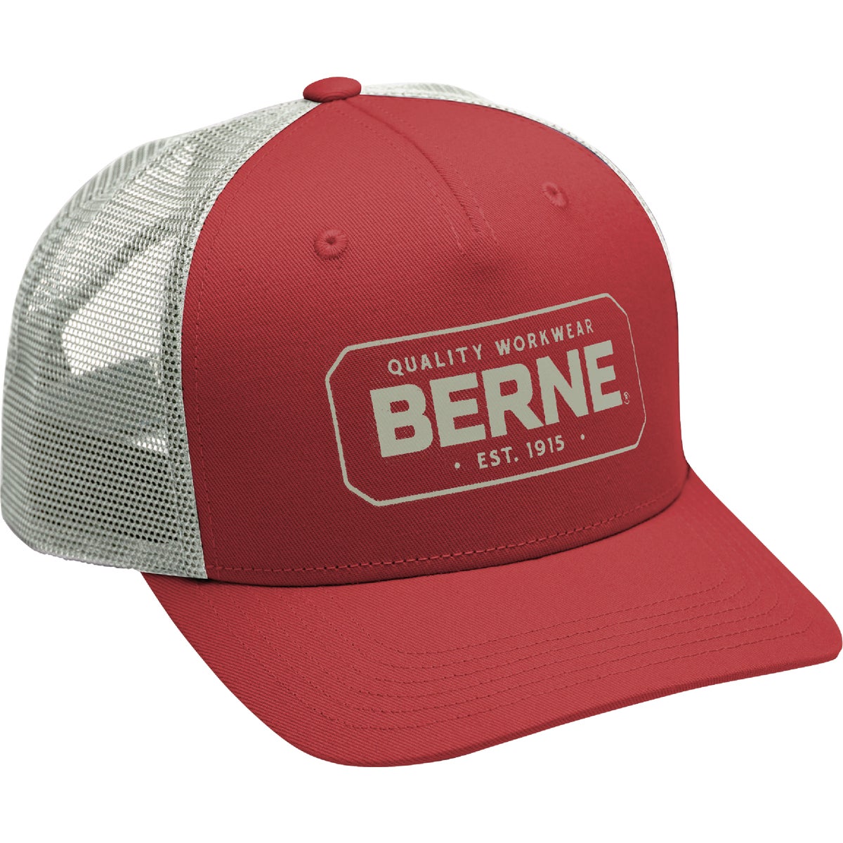 Berne Deep Red Badge Logo Trucker Cap
