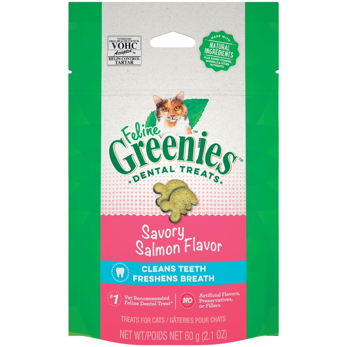 Greenies Savory Salmon 2.1 Oz. Dental Cat Treats