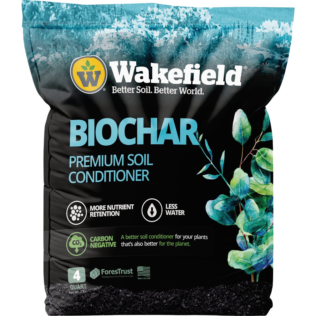 Wakefield Biochar 4 Qt. Premium Plant-Based Soil Conditioner