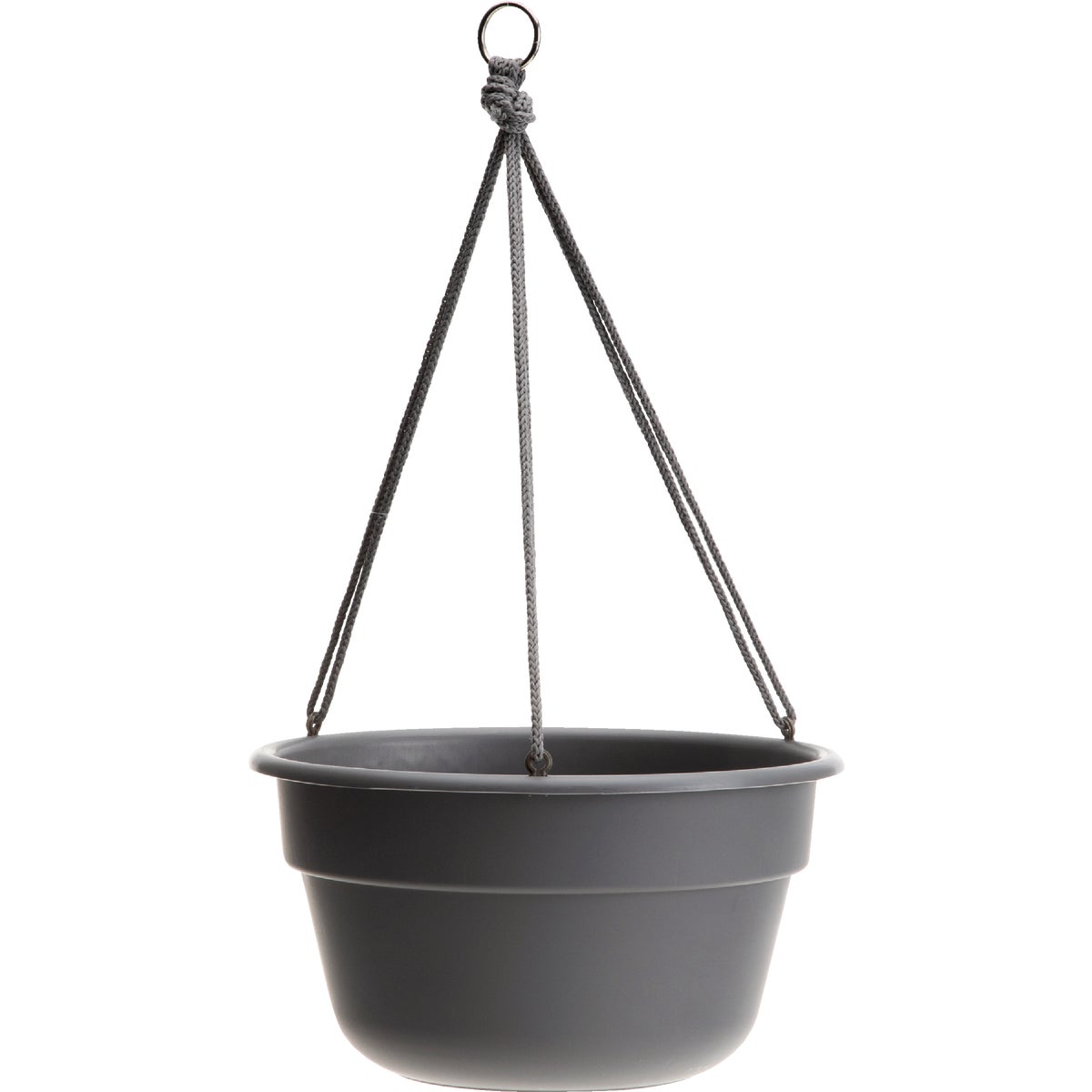Bloem Dura Cotta 12 In. Plastic Charcoal Hanging Plant Basket