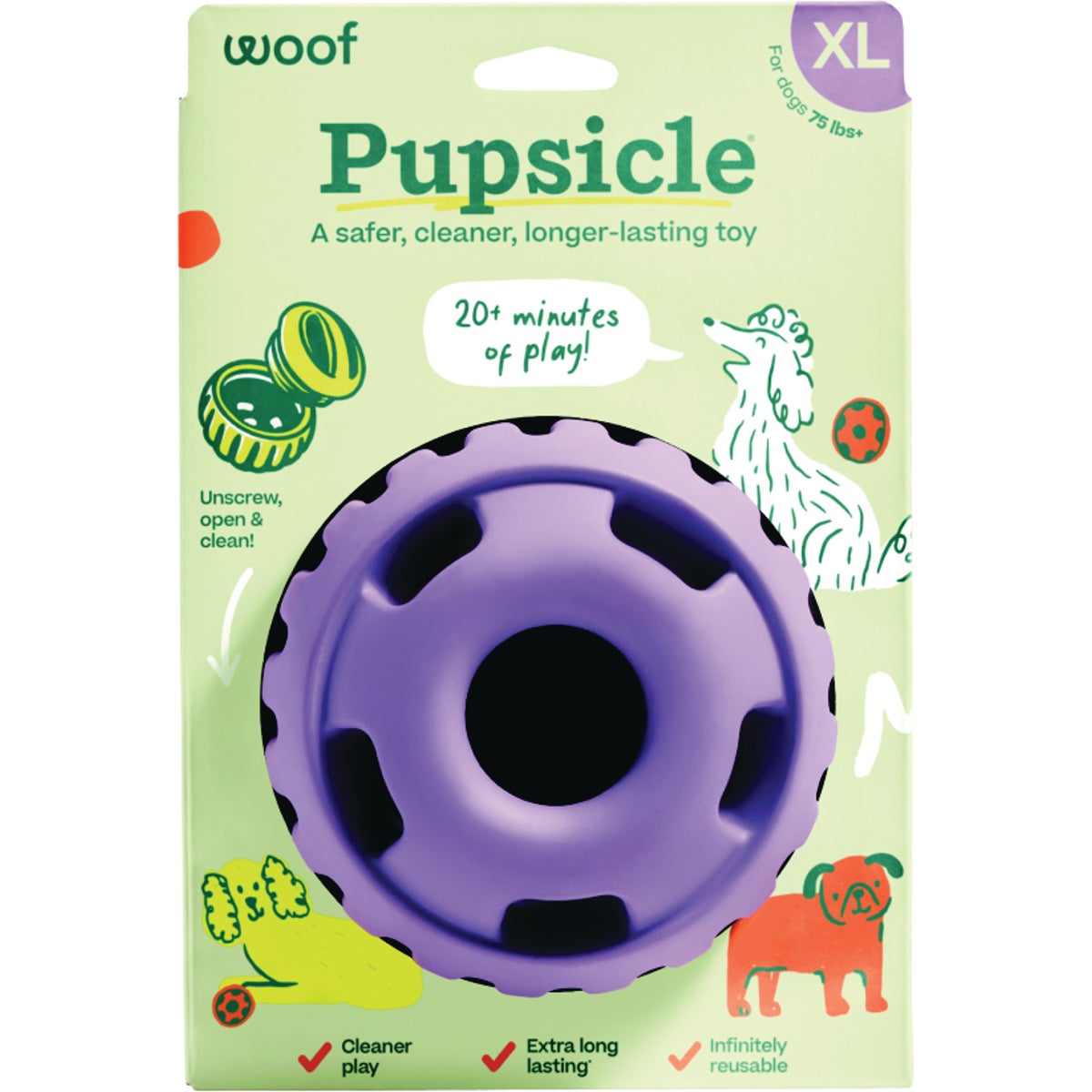 Woof Pupsicle XL Lavender Dog Toy