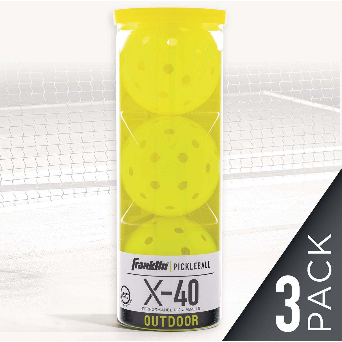 Franklin X-40 Optic USAPA Approved Outdoor Pickleball (3-Pack)