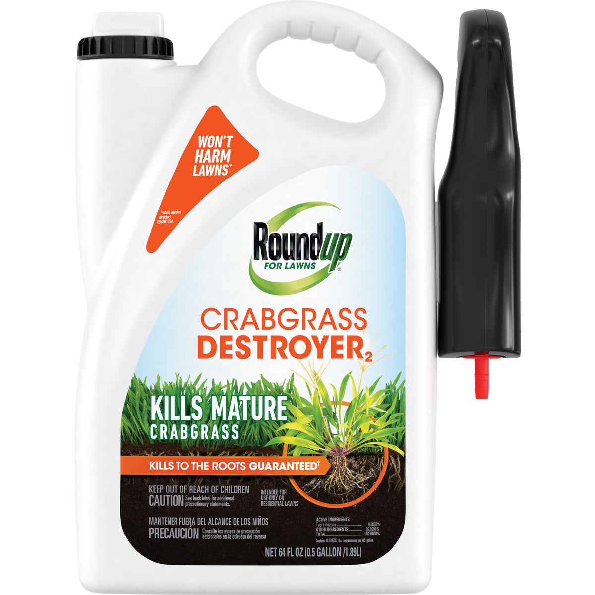 Roundup For Lawns Crabgrass Destroyer 1/2 Gal Ready To Use Trigger Spray Weed Killer