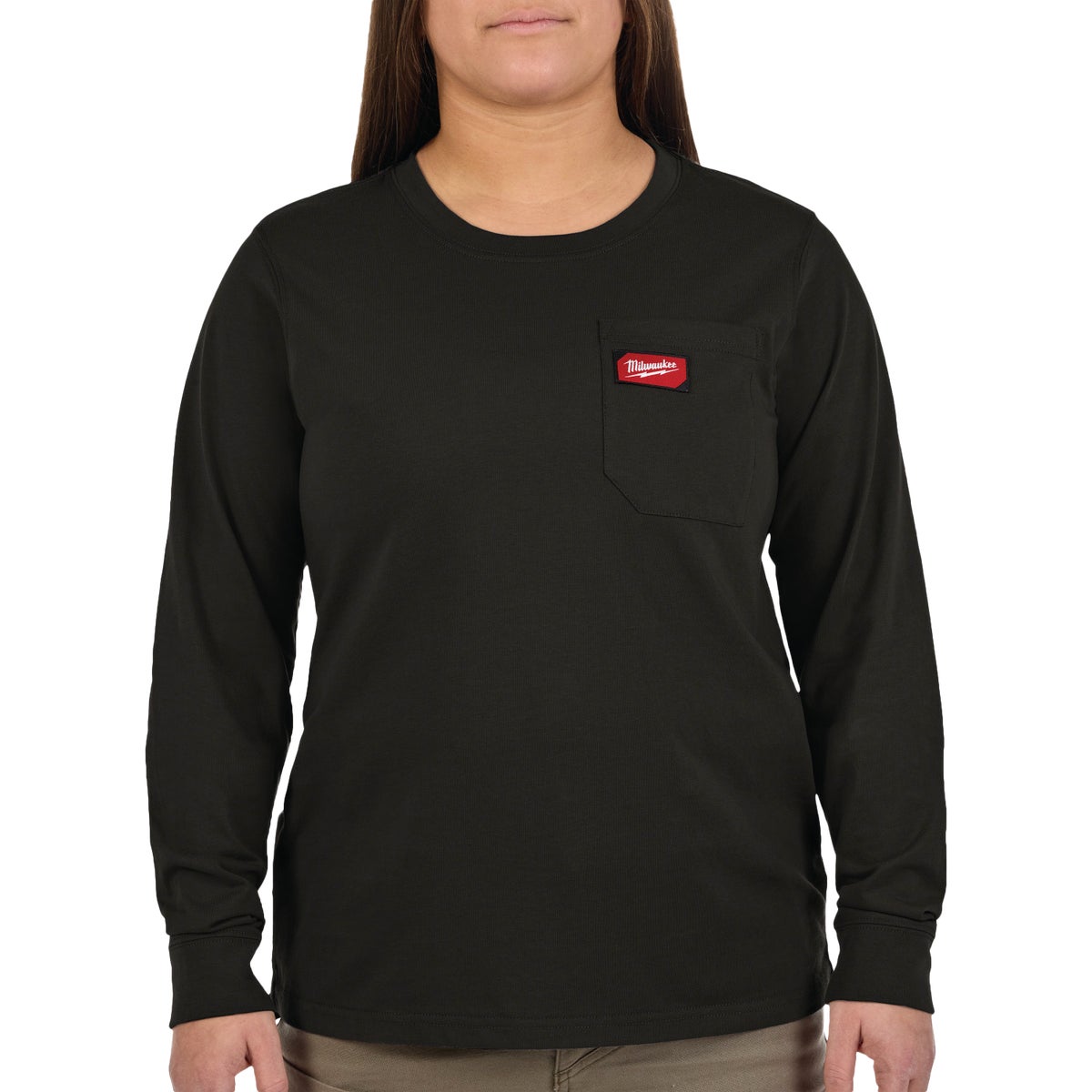 Milwaukee GRIDIRON Women's Medium Black Long Sleeve Pocket T-Shirt