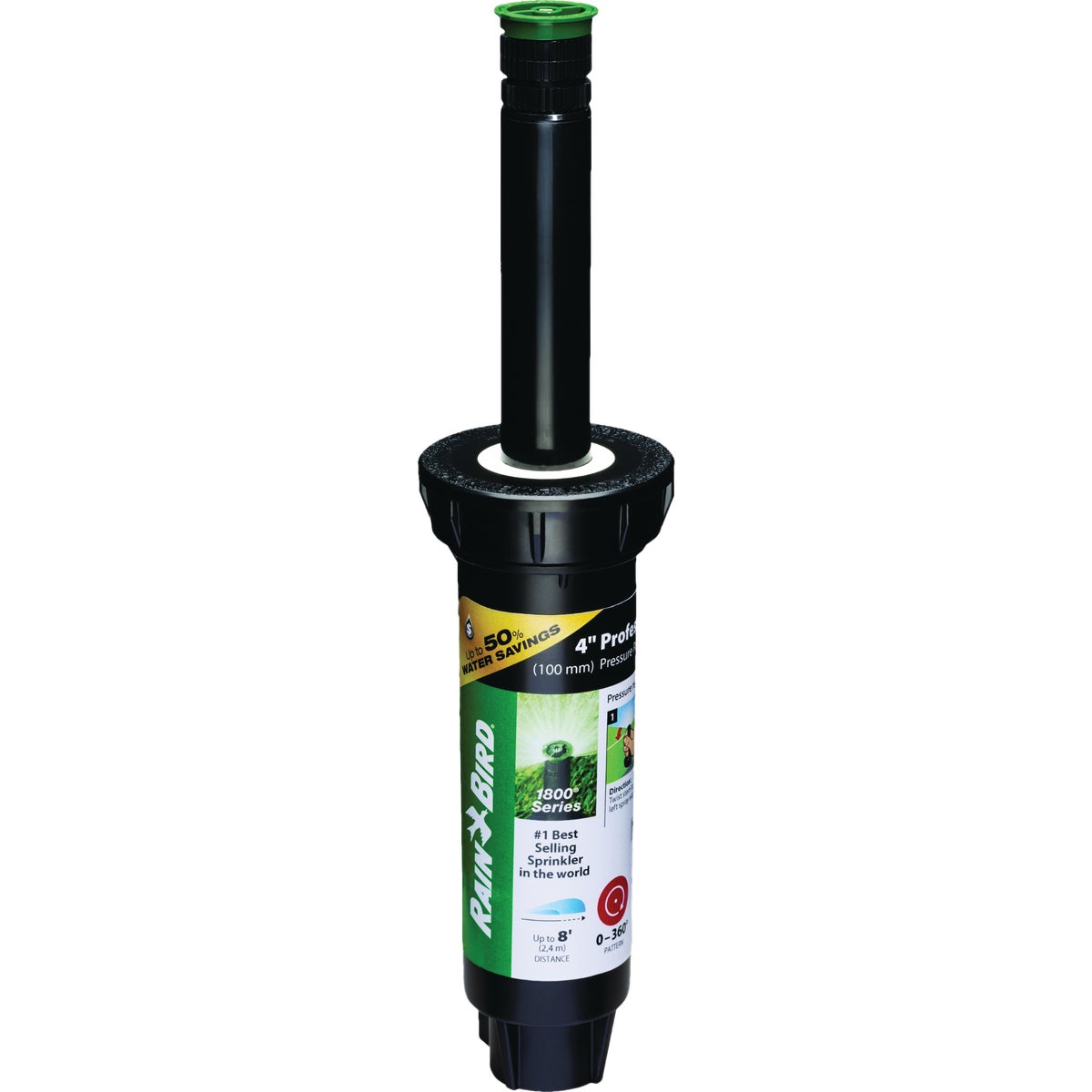 Rain Bird 1800 Series 4 In. Pressure Regulating Seal-a-Matic 8 Ft. Adjustable Pop-Up Head Sprinkler