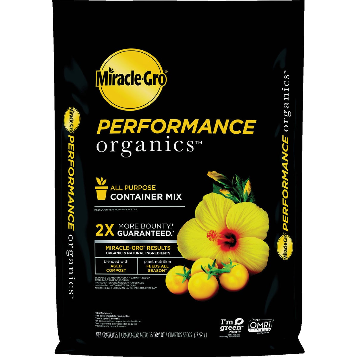 Miracle-Gro Performance Organics 16 Qt. 15-3/4 Lb. All Purpose Container Potting Soil Mix
