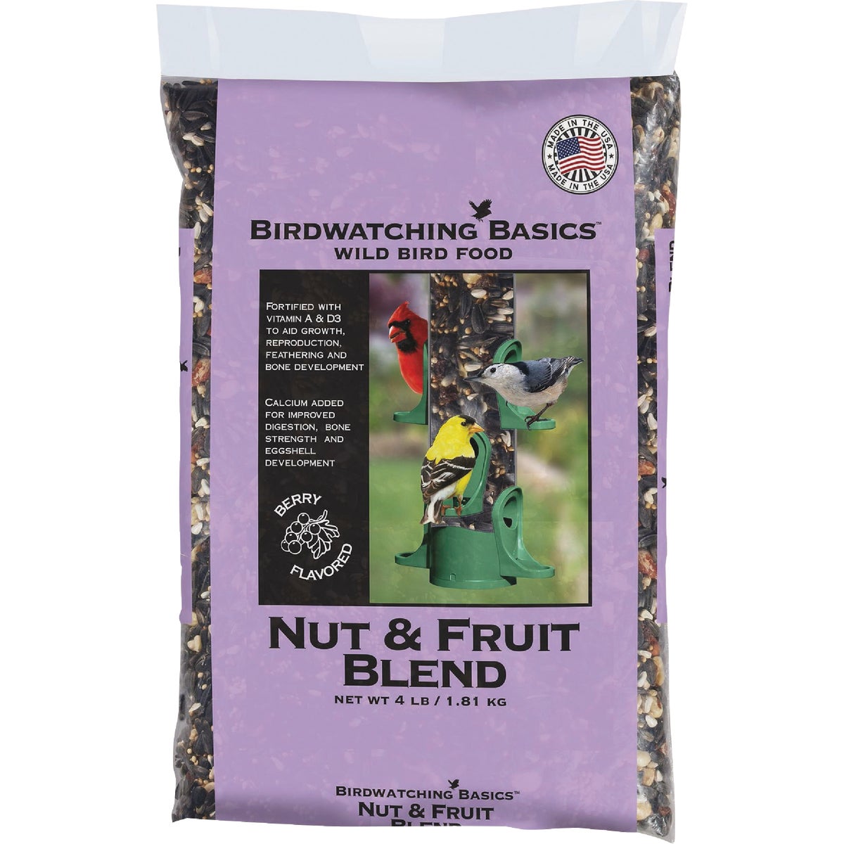 Birdwatching Basics 4 Lb. Nut & Fruit Blend Wild Bird Food