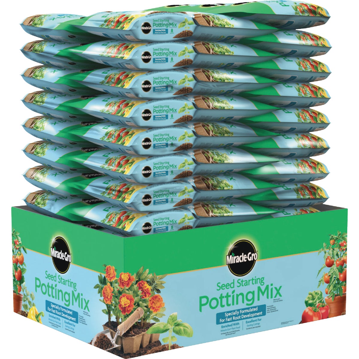 Miracle-Gro 8 Qt. Seed Starting Potting Mix Mini Bin Display