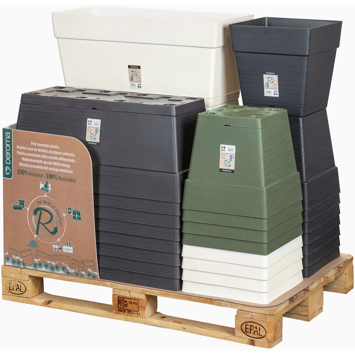 Deroma Mix Vaso Save R Display Plastic Planter Display (32-Piece)