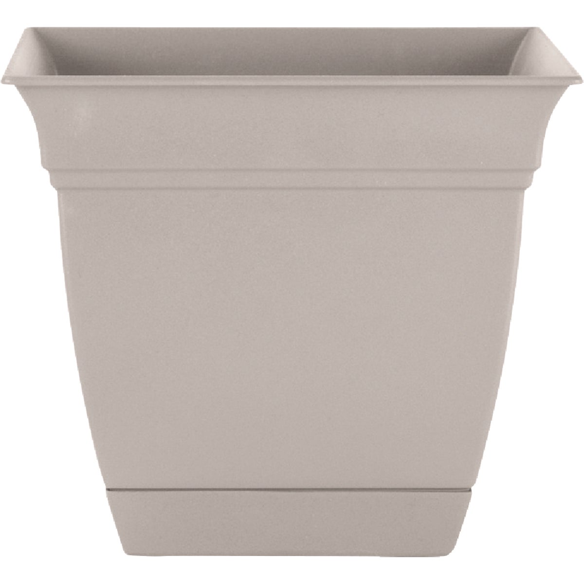 HC Companies 10 In. Stone Square Planter Stone with Saucer