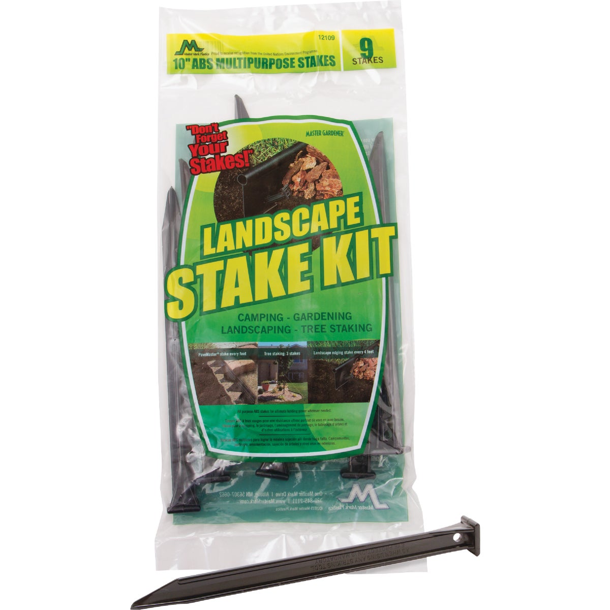Master Gardener 10 In. ABS Black Multipurpose Landscape Stakes (9-Pack)