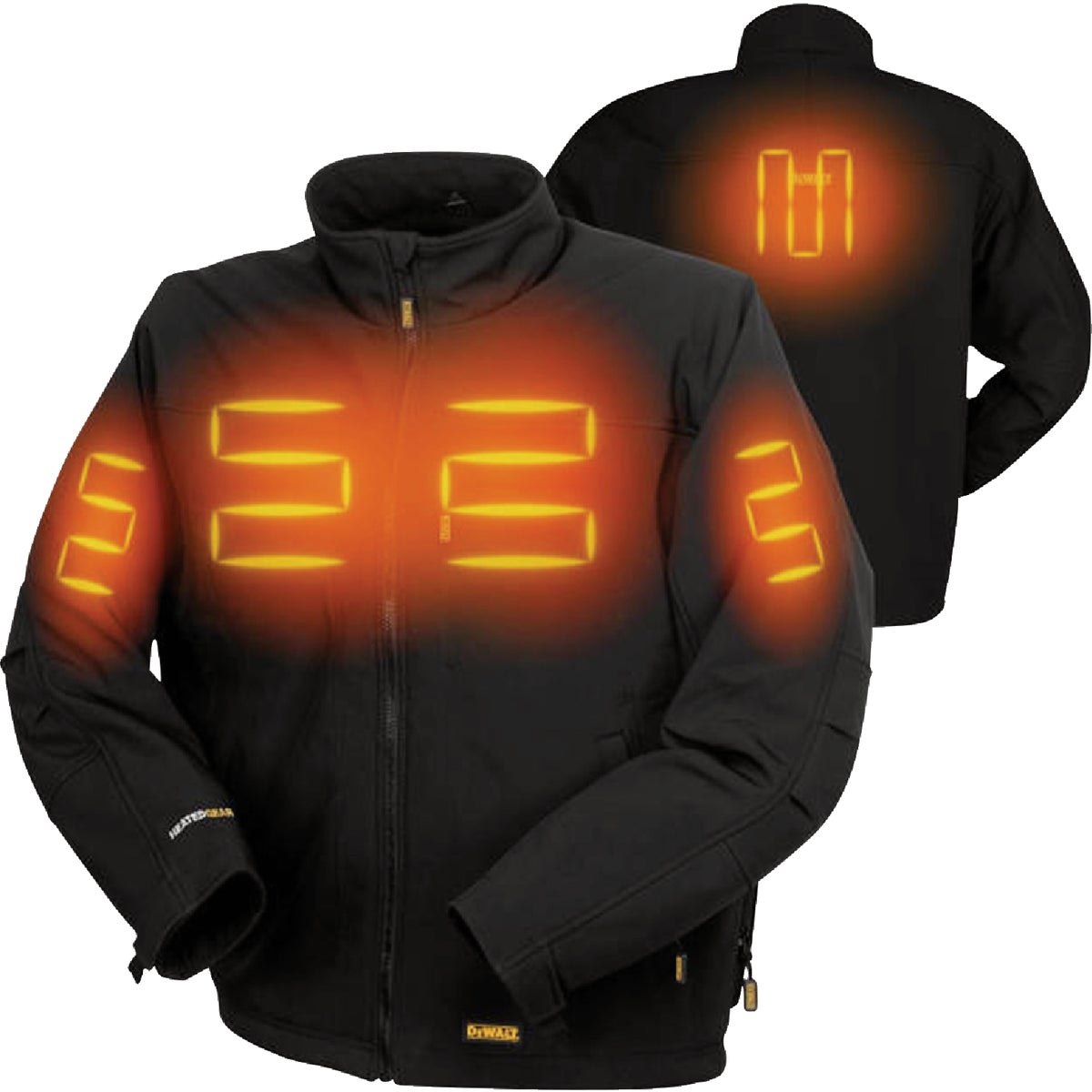 DEWALT Men's Black Soft Shell Heated Jacket Kit, M