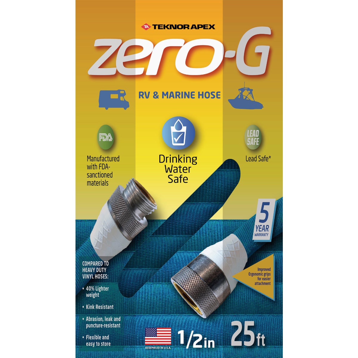 Teknor Apex Zero-G 1/2 In. Dia. x 25 Ft. L. RV & Marine Hose