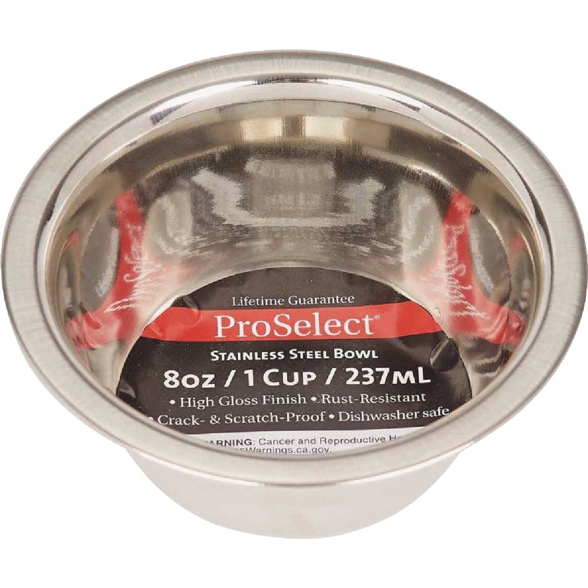 Boss Pet ProSelect 8 Oz. Heavy Stainless Steel Mirror Finish Dog Bowl