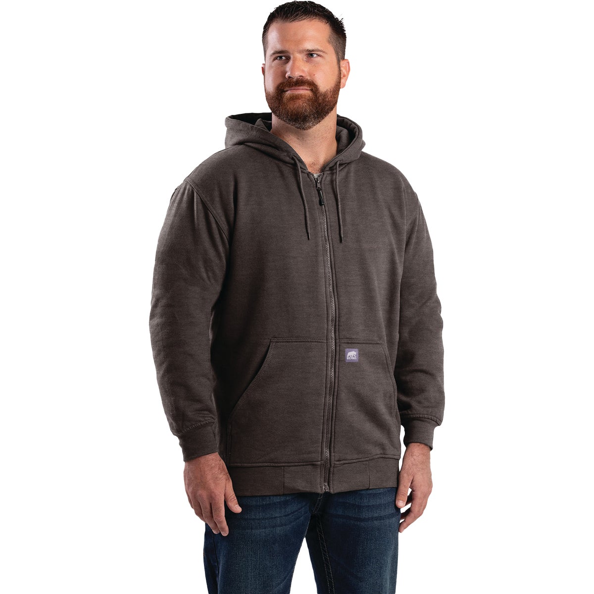 Berne Heritage 2XL Charcoal Thermal-Lined Full-Zip Hooded Sweatshirt