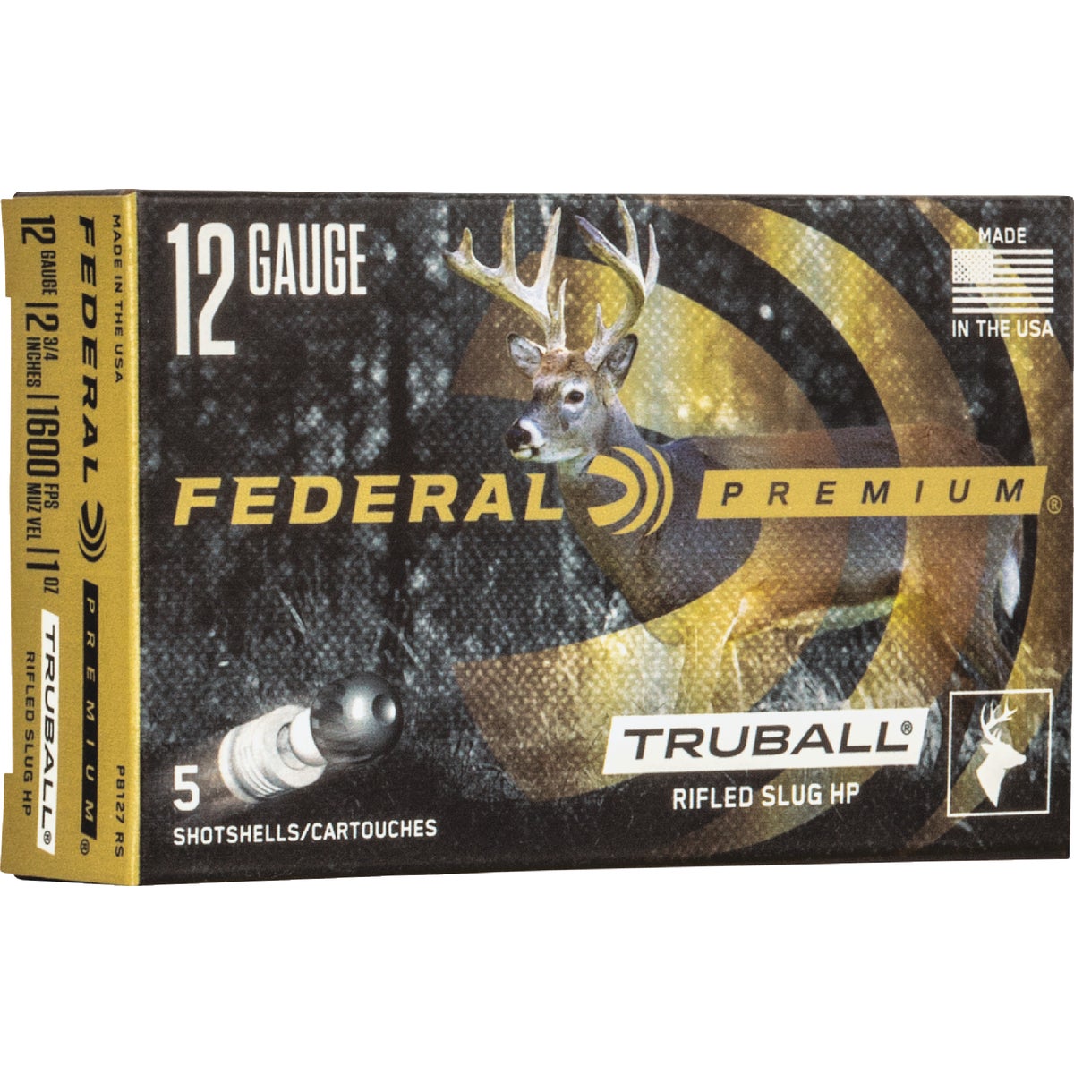 Federal PB127RS Premium Vital-Shok TruBall 12 Ga. 2-3/4 In. 1 Oz. Rifled Slug Shot