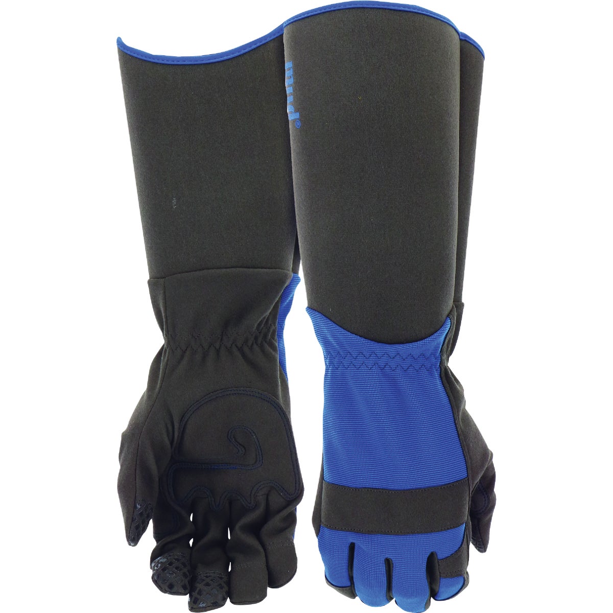 Mud Men's Medium/Large Brilliant Blue Synthetic Leather Palm Extended Sleeve Gauntlet Glove
