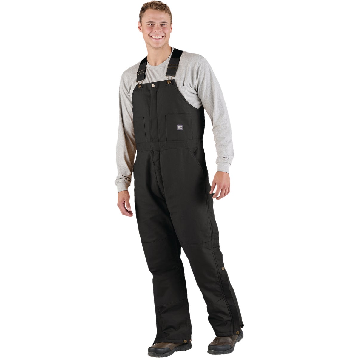 Berne Men's L Short Black Heritage Insulated Duck Bib Overall