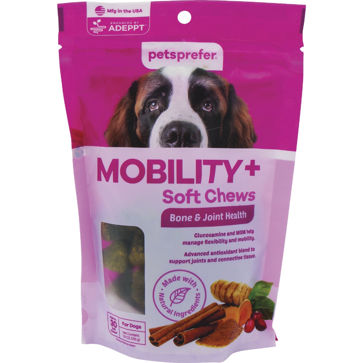Pets Prefer Mobility+ Soft Dog Chews (30-Count)