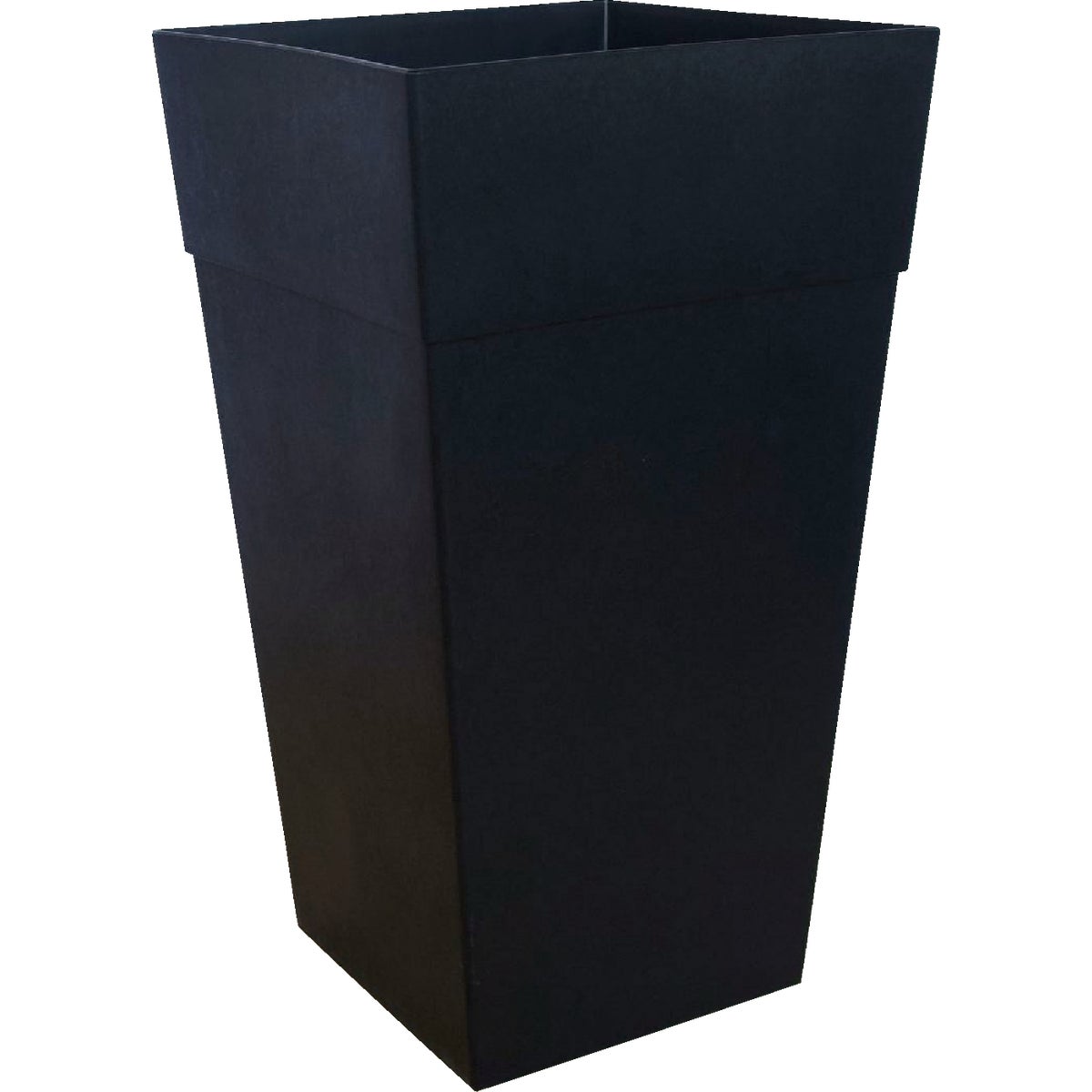 Bloem Finley 25 In. Tall Square Recycled Ocean Plastic Black Planter