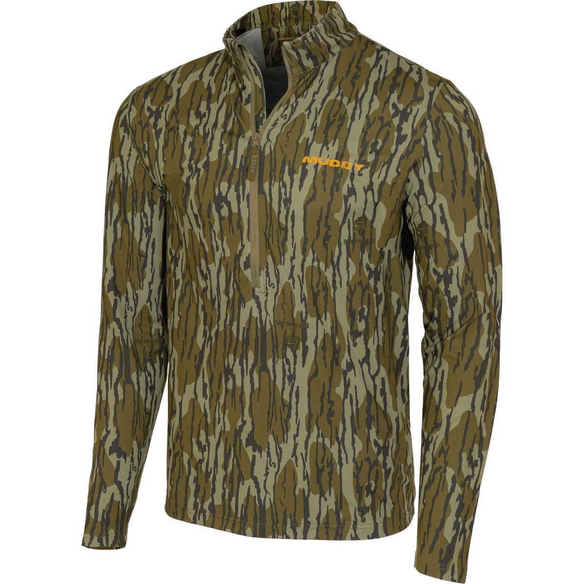 Muddy TRX Men's Medium Mossy Oak Bottomland Long Sleeve Lightweight Quarter Zip Shirt