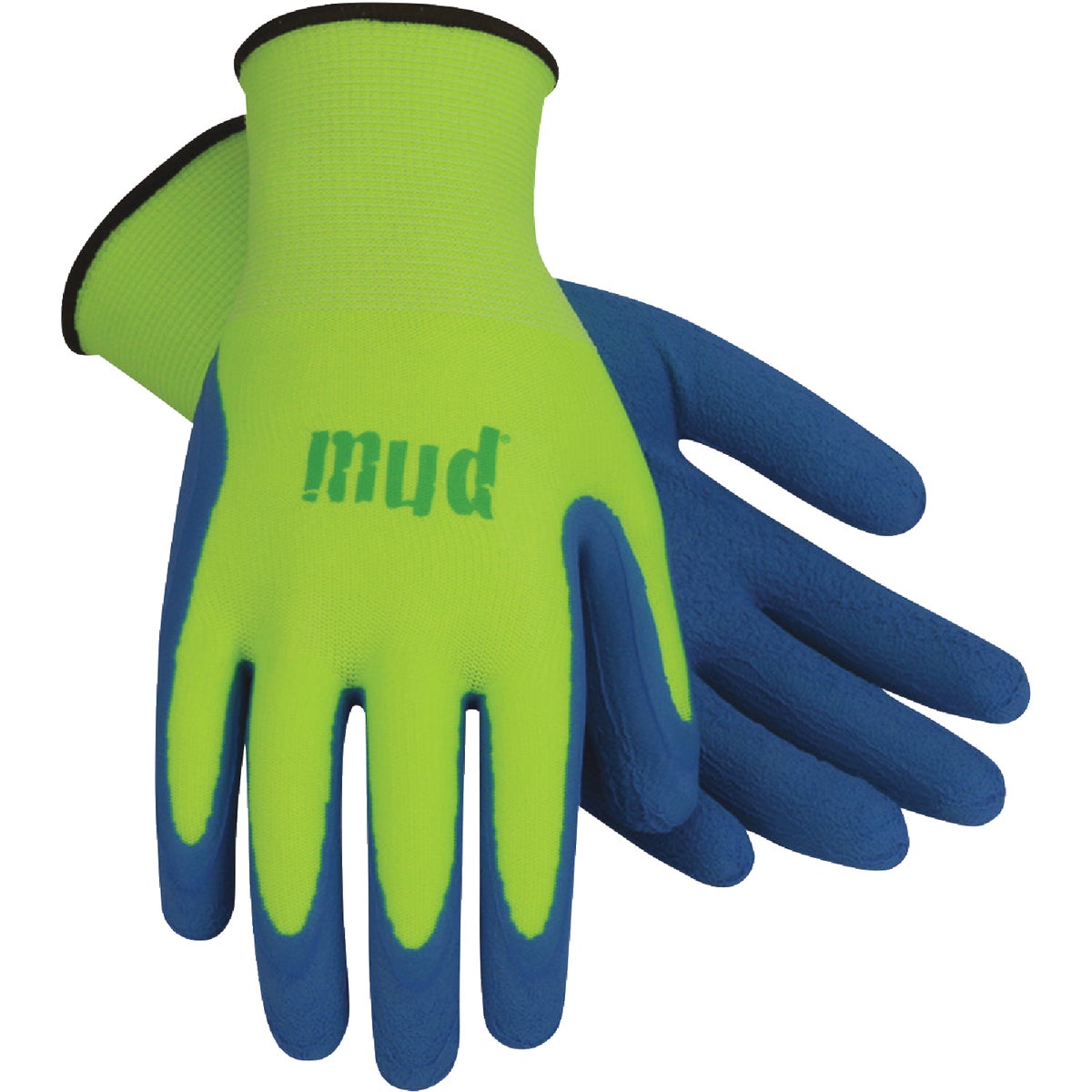 Mud Super Grip Women's Medium Latex Coated Lime Green Garden Glove