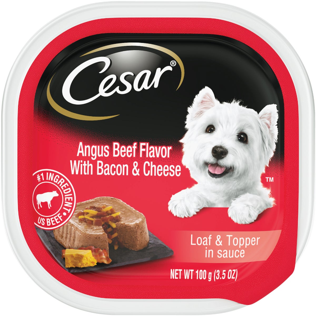 Cesar Loaf & Topper Angus Beef with Bacon & Cheese Adult Wet Dog Food, 3.5 Oz.