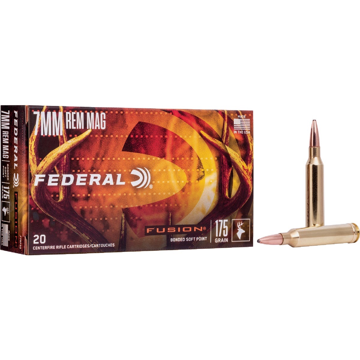 Federal Fusion 7mm Rem Mag 175 Grain Soft Point Centerfire Ammunition Cartridges
