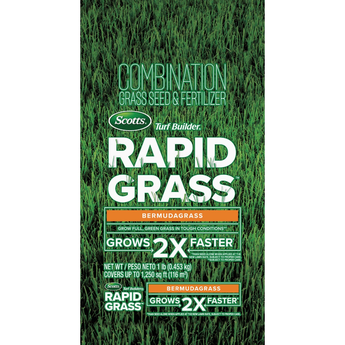 Scotts Turf Builder Rapid Grass 1 Lb. 1250 Sq. Ft. Bermudagrass Seed & Fertilizer Combination
