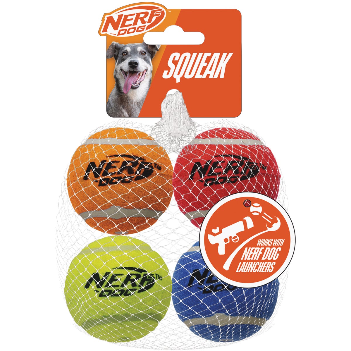 Nerf Dog 2.5 In. Squeak Tennis Ball (4-Pack)