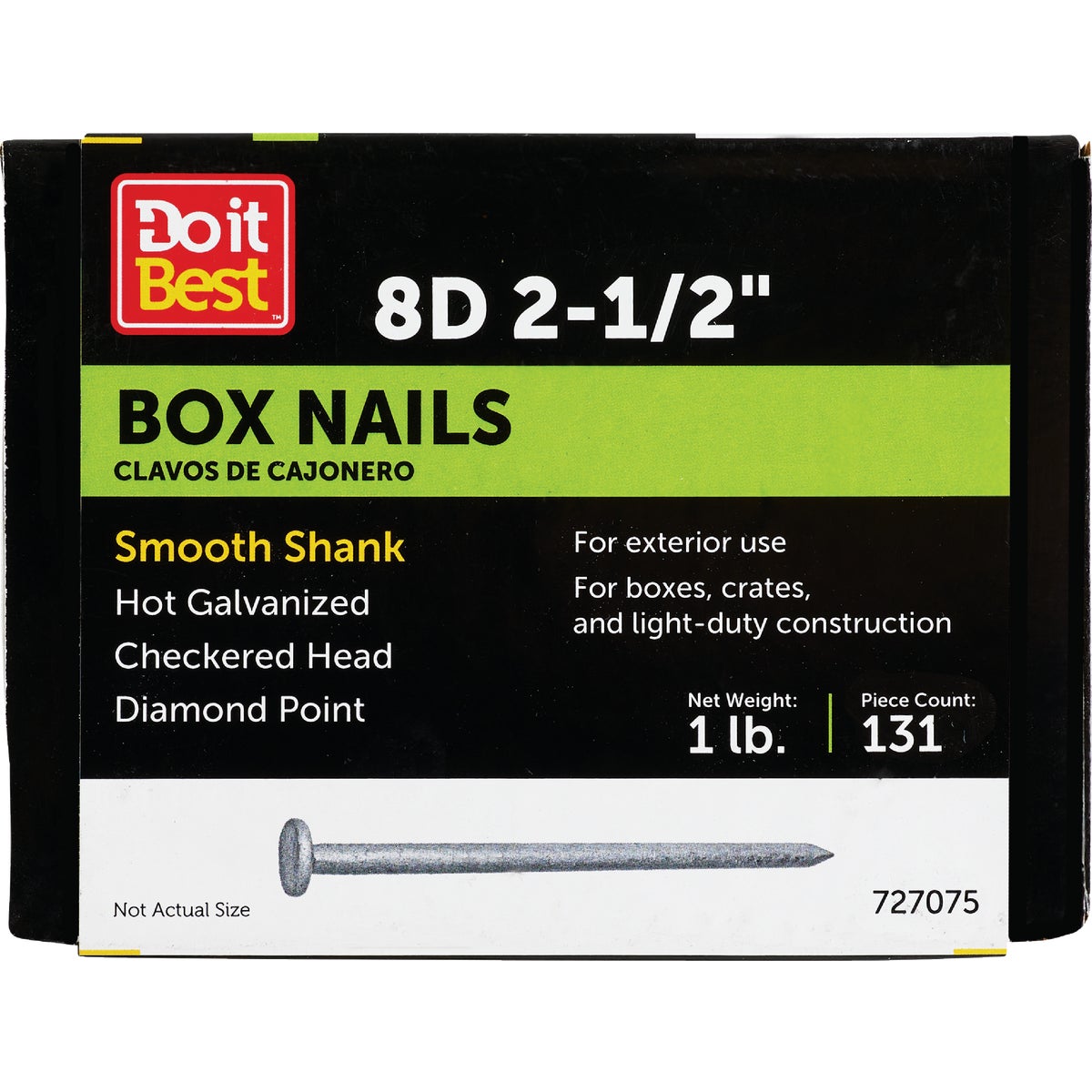 Do it 8d x 2-1/2 In. 11-1/2 ga Hot Galvanized Box Nails (145 Ct., 1 Lb.)