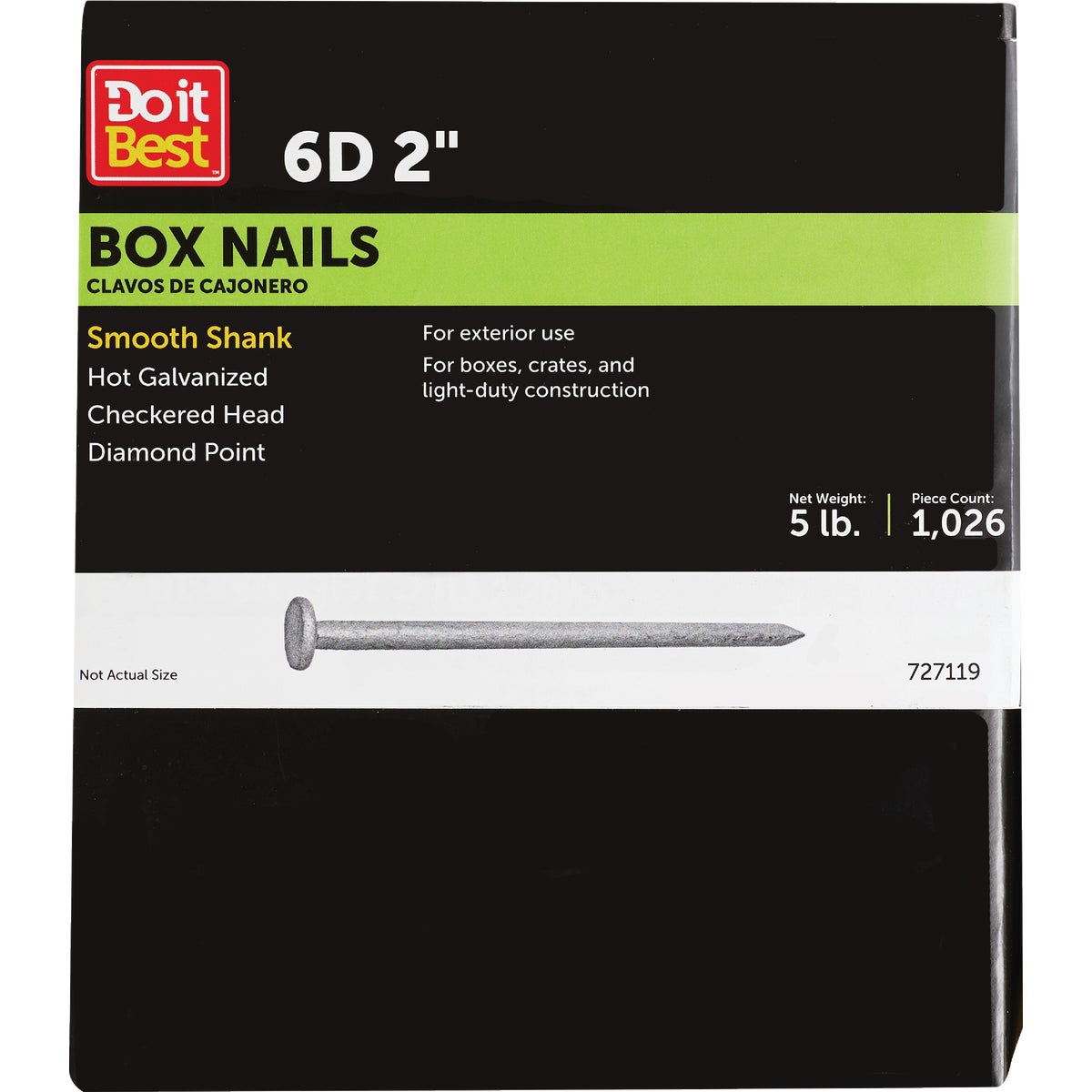 Do it 6d x 2 In. 12-1/2 ga Hot Galvanized Box Nails (1180 Ct., 5 Lb.)