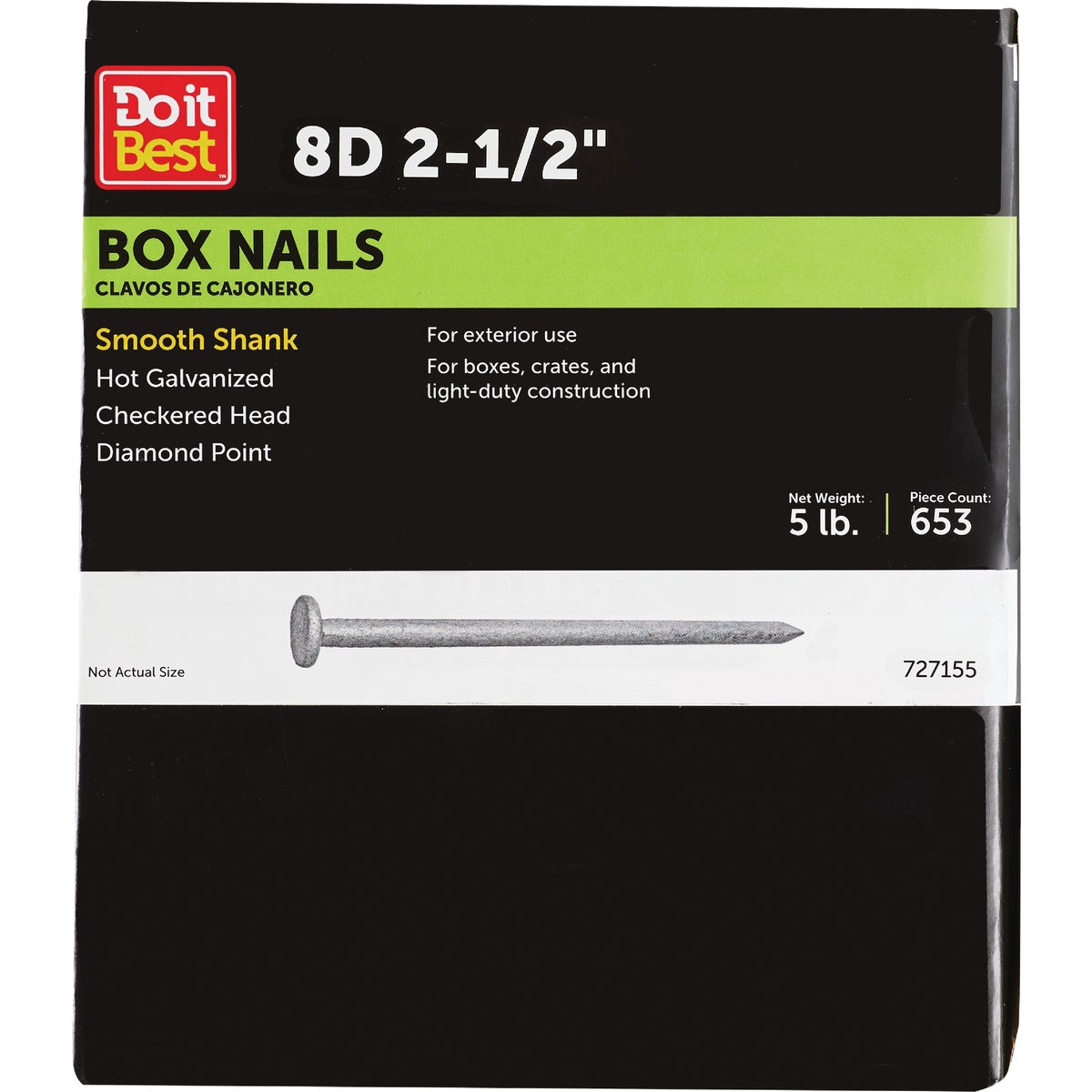 Do it 8d x 2-1/2 In. 11-1/2 ga Hot Galvanized Box Nails (725 Ct., 5 Lb.)