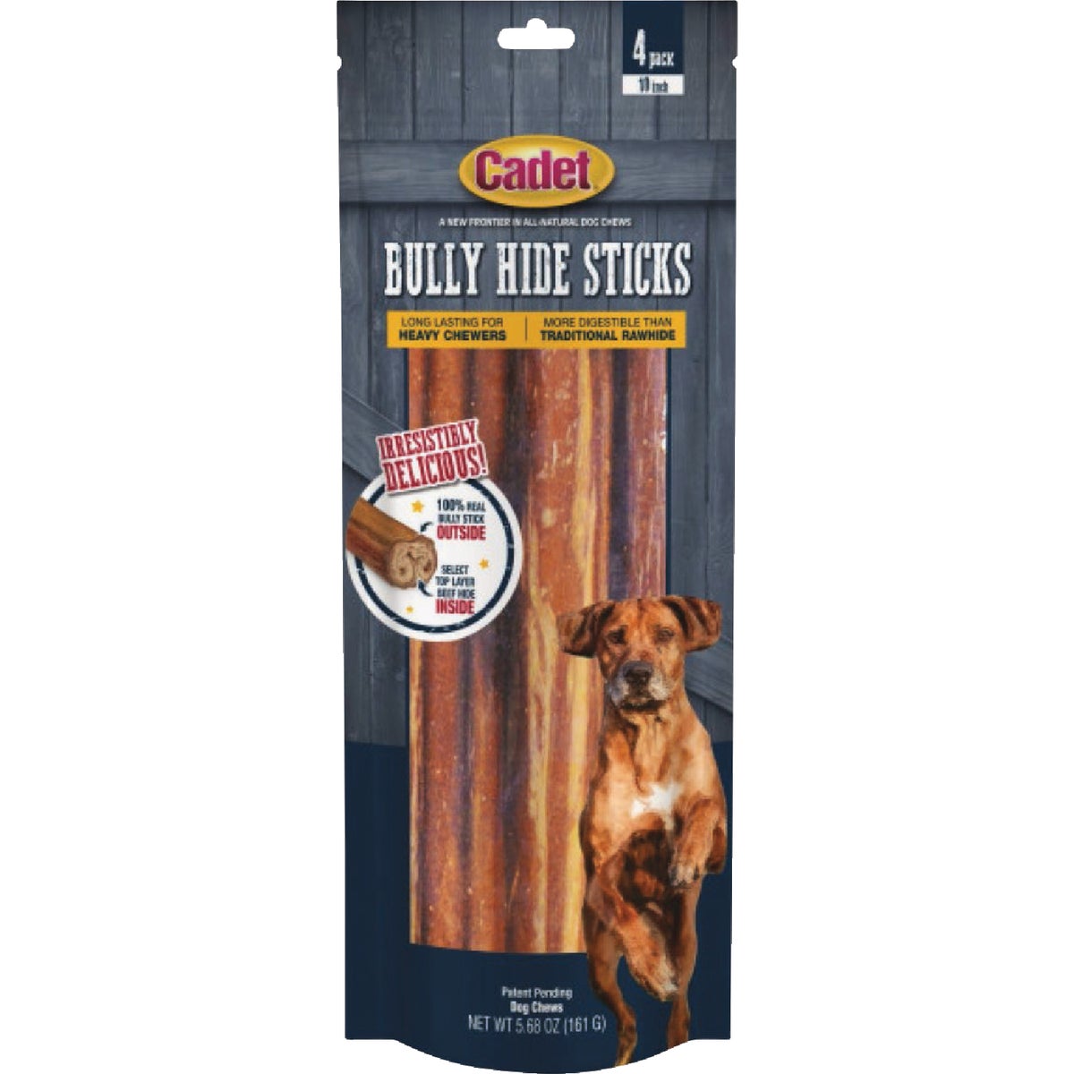 Cadet Large Bully Hide Sticks All-Natural Dog Chews (4-Count)