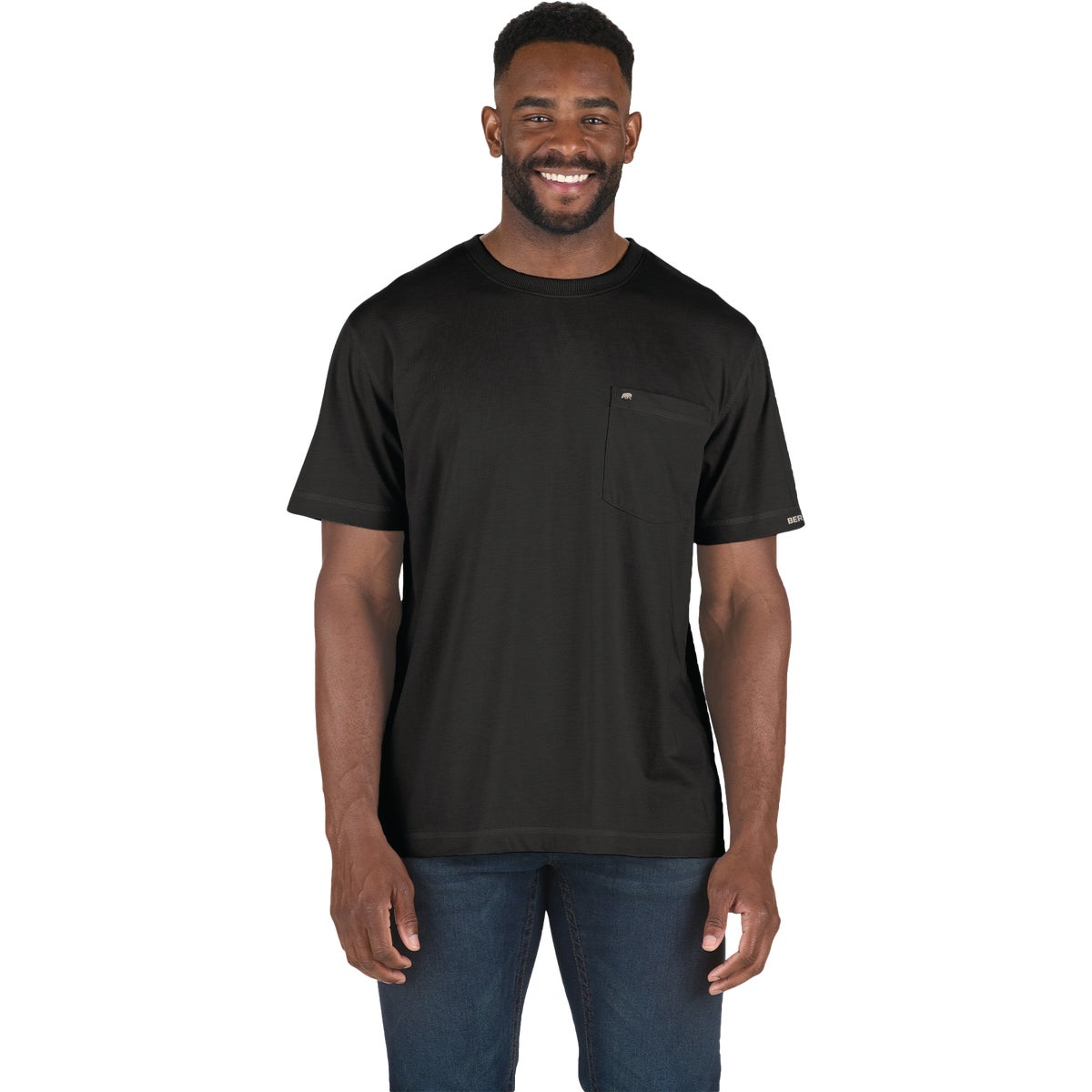 Berne Performance Men's XL Tall Black Short Sleeve Pocket T-Shirt
