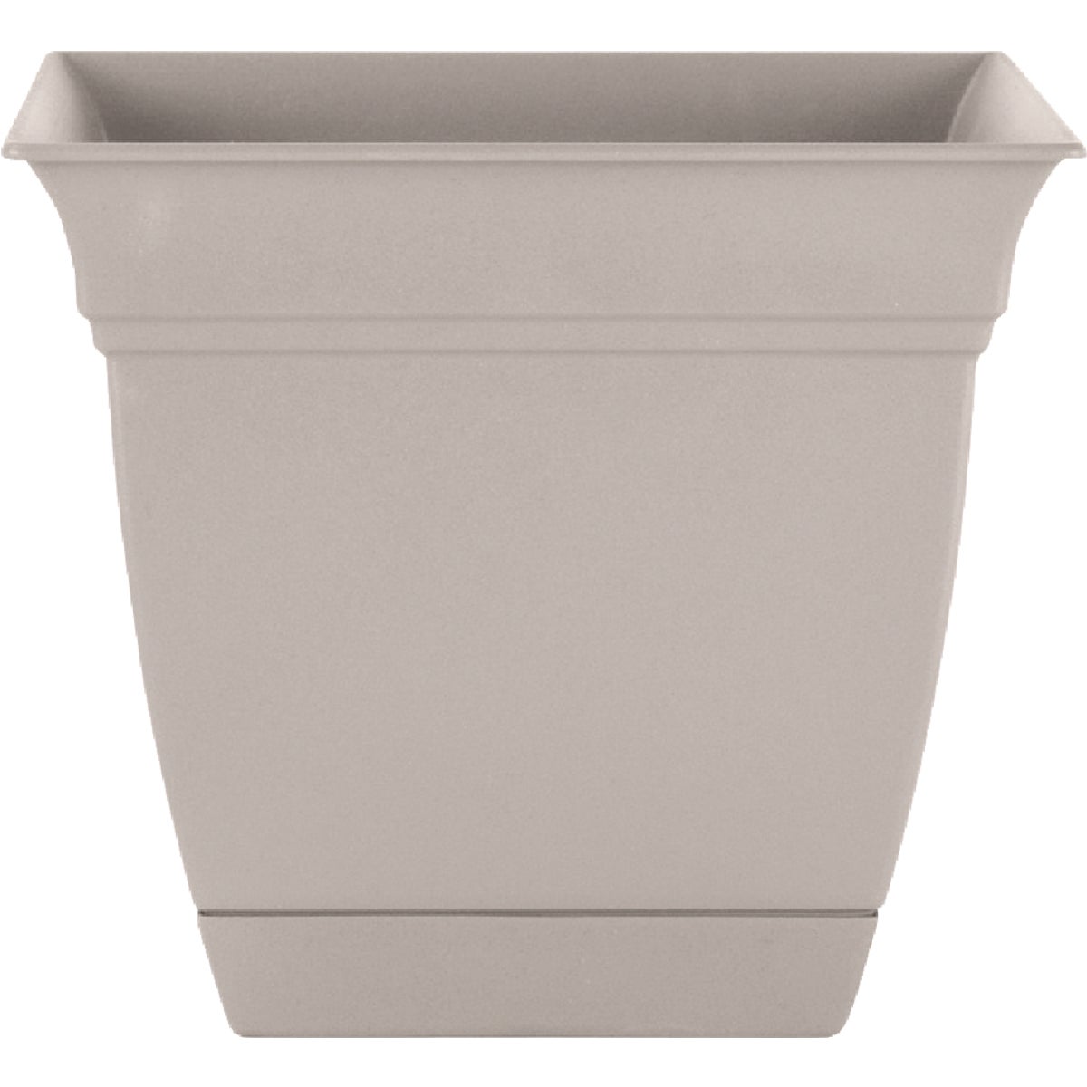 HC Companies 12 In. Stone Square Planter Stone with Saucer