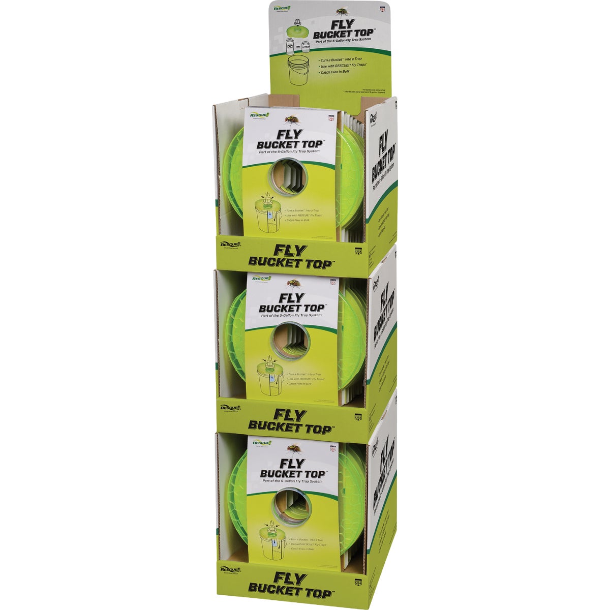 Rescue Fly Bucket Top Floor Display (24-Count)
