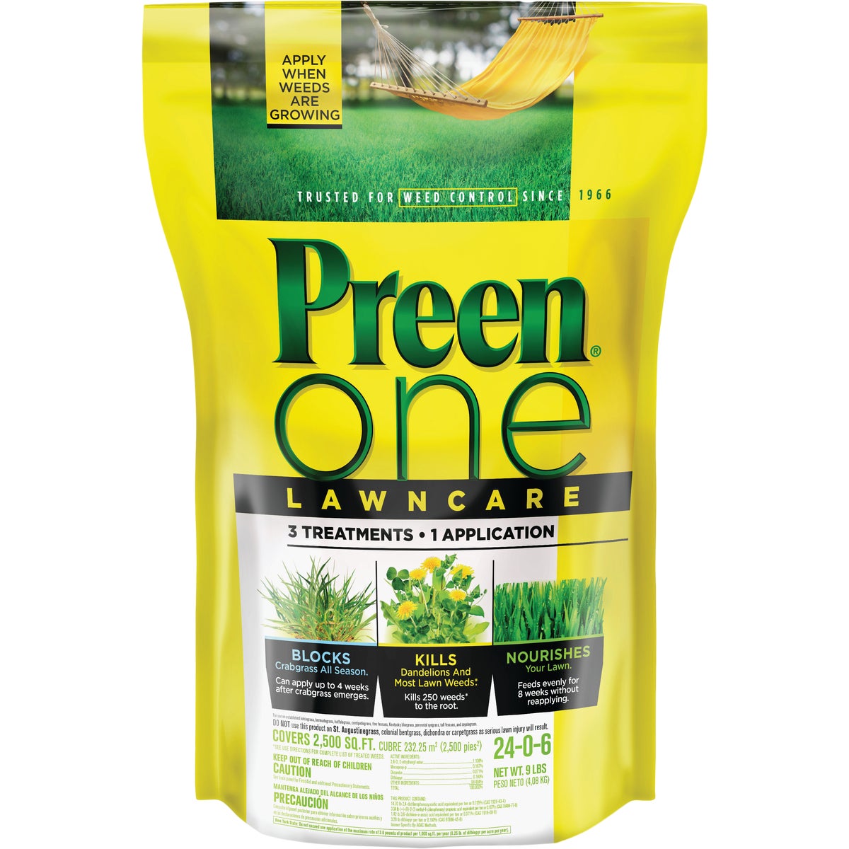 Preen One Lawn Care 9 Lb. Ready To Use Granules Weed Killer with Fertilizer