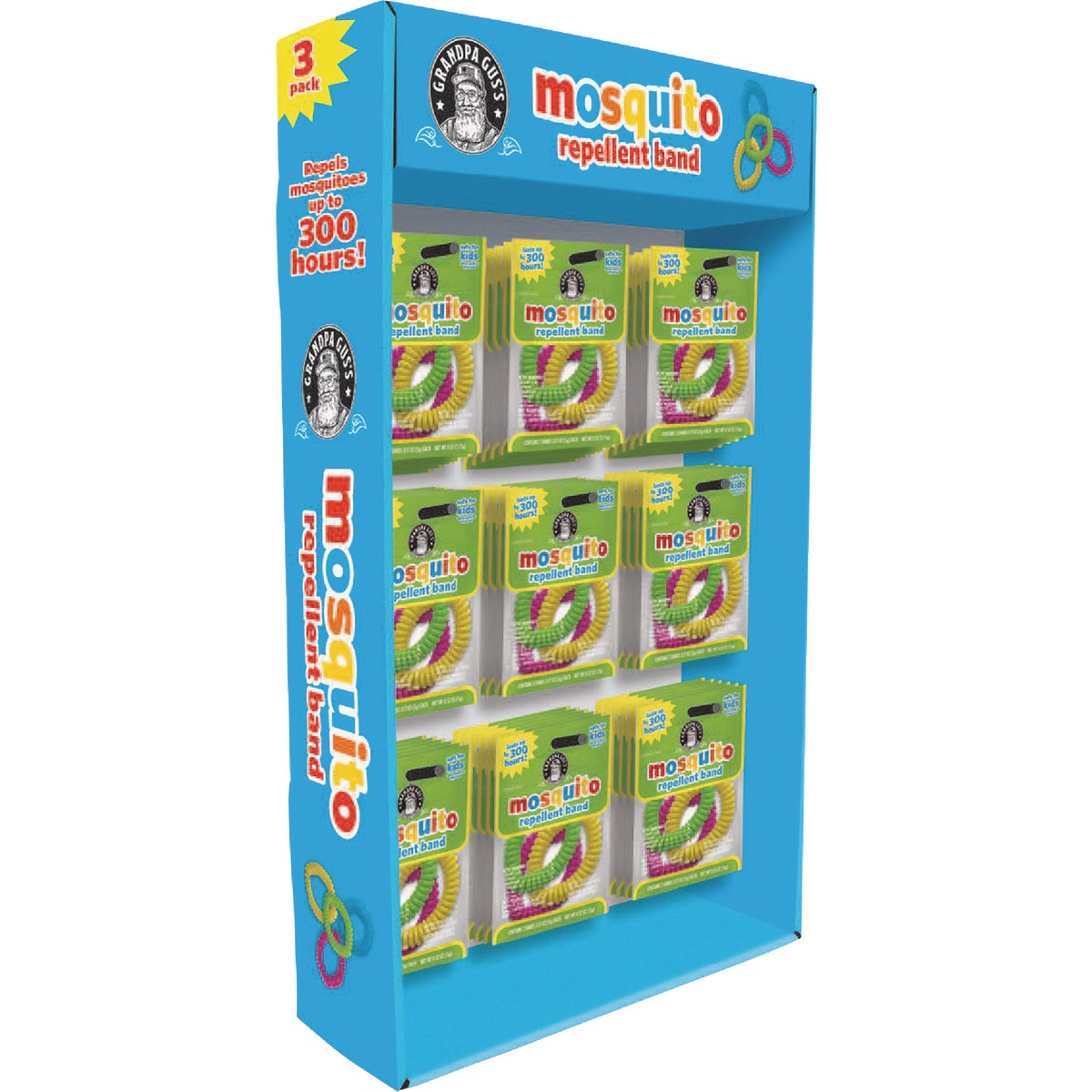 Grandpa Gus's Mosquito Repellent Band Display (54-Piece)
