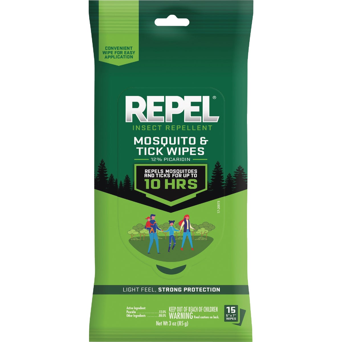 Repel Mosquito & Tick Repellent Wipes (15-Pack)