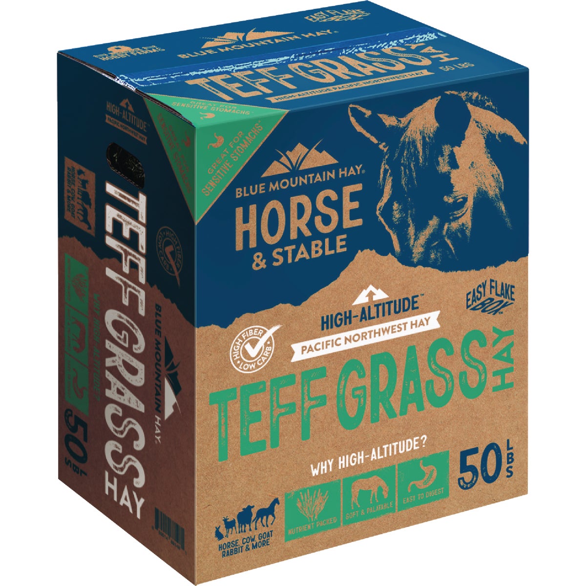 Blue Mountain Hay High Altitude 50 Lb. Teff Grass Hay