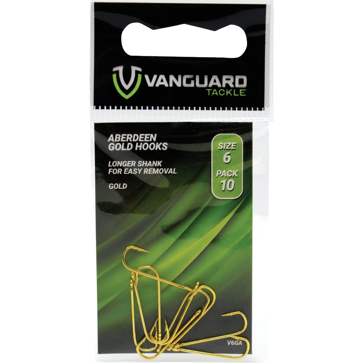 Vanguard #6 Snelled Gold Aberdeen Hooks (10-Pack)