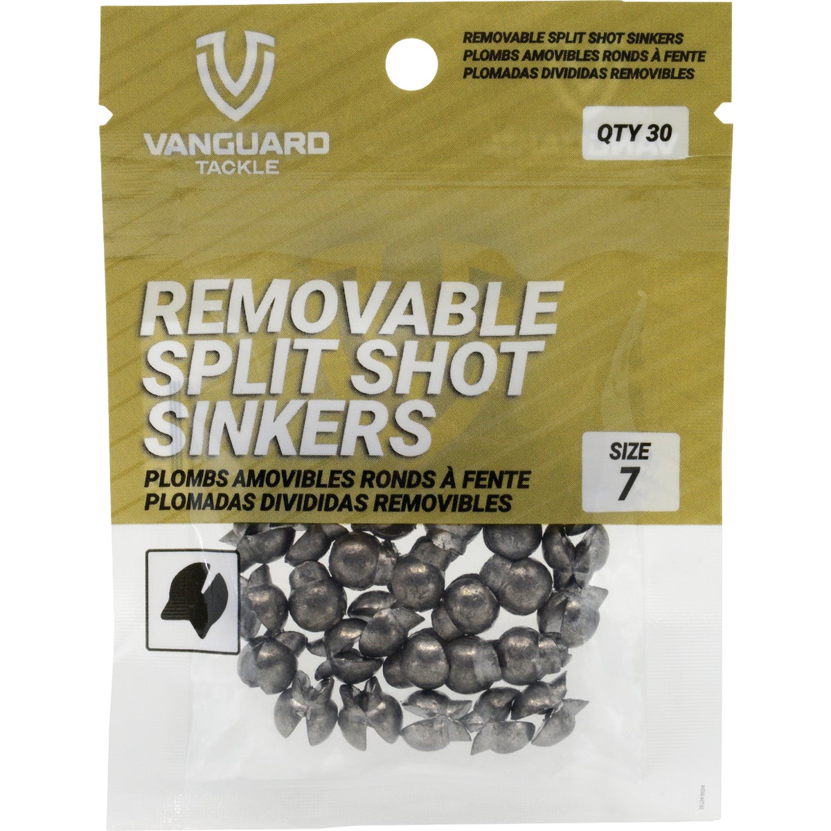 Vanguard Size BB Removable Split Shot Sinker (60-Pack)